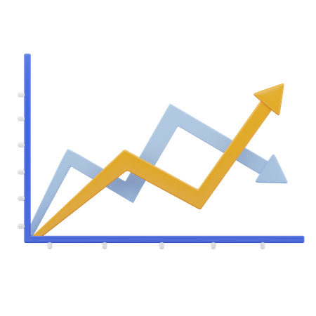 Gráfico de linha  3D Icon