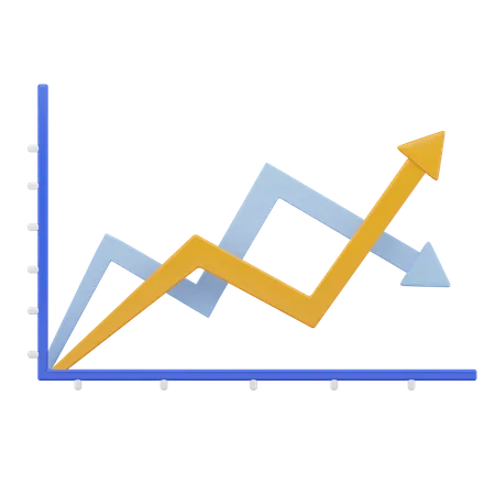 Gráfico de linha  3D Icon