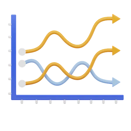 Gráfico de linha  3D Icon