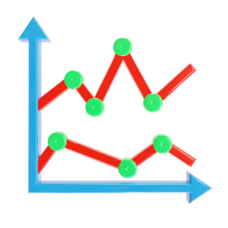 Gráfico de linha  3D Icon