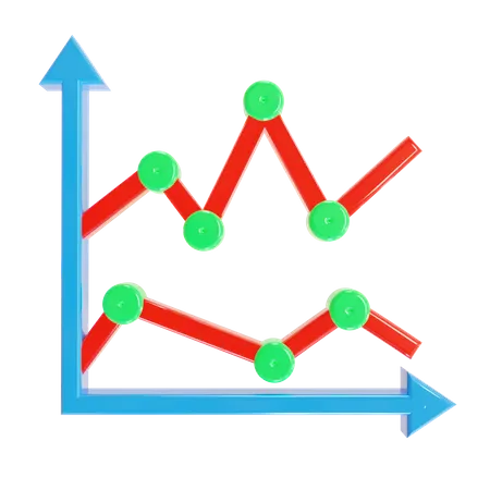 Gráfico de linha  3D Icon