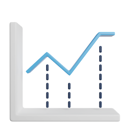 Gráfico de linha  3D Icon