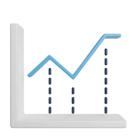 Gráfico de linha  3D Icon