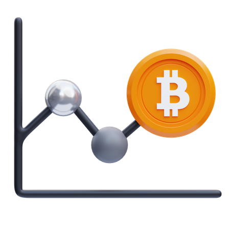 Gráfico de linhas bitcoin  3D Icon