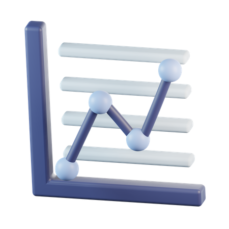 Gráfico de linhas para cima  3D Icon
