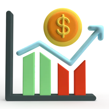 Gráfico de lucro  3D Icon