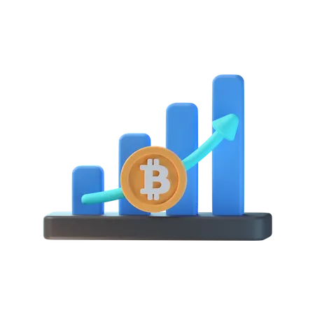 Gráfico de lucro bitcoin  3D Icon