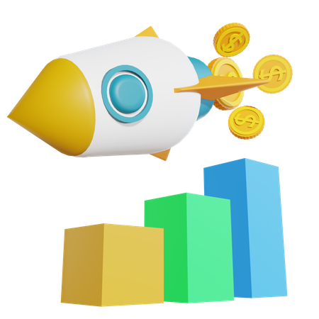 Gráfico de lucro inicial  3D Illustration