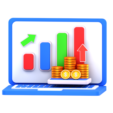 Gráfico de lucro financeiro  3D Icon