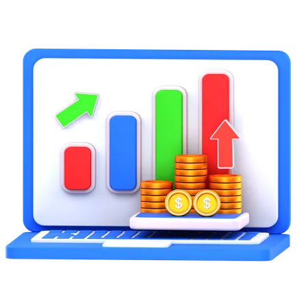 Gráfico de lucro financeiro  3D Icon