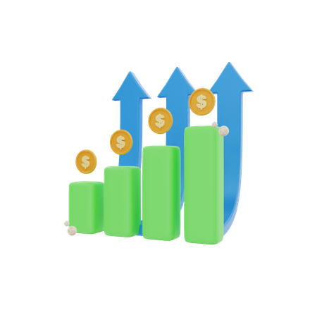 Gráfico de lucro financeiro  3D Icon