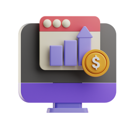 Gráfico de lucro on-line  3D Icon