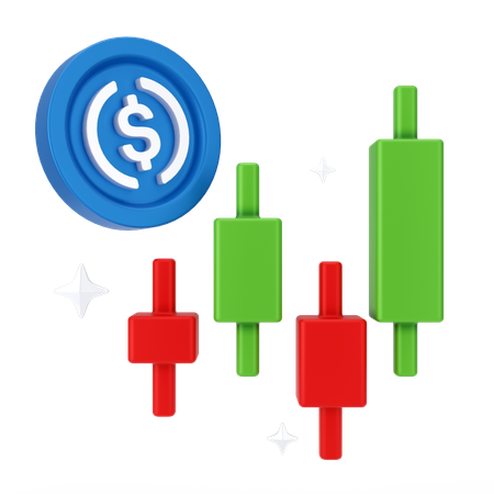 Gráfico de mercado  3D Icon