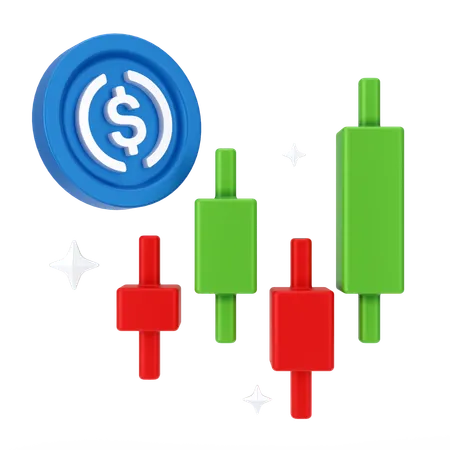 Gráfico de mercado  3D Icon