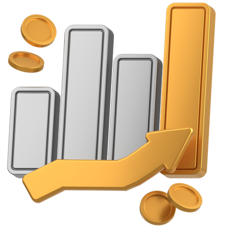 Gráfico de moedas  3D Icon