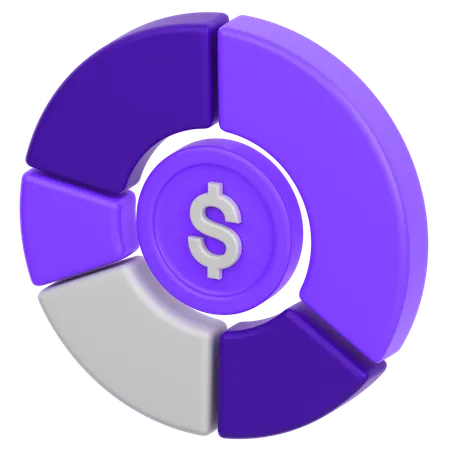 Gráfico de monedas  3D Icon