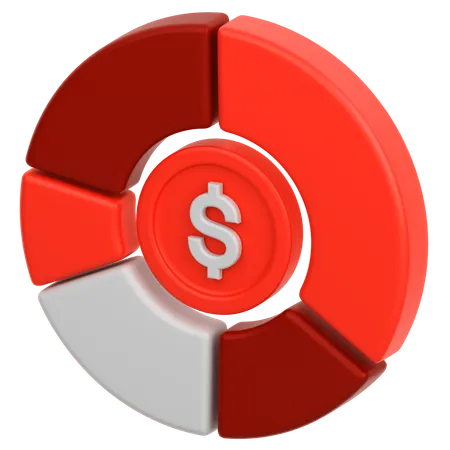 Gráfico de monedas  3D Icon