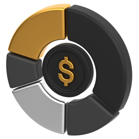 Gráfico de monedas  3D Icon