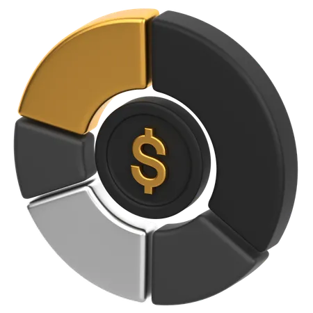 Gráfico de monedas  3D Icon