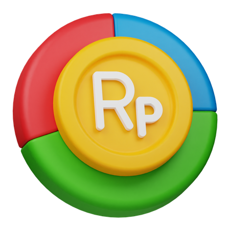 Gráfico de monedas de rupias  3D Icon