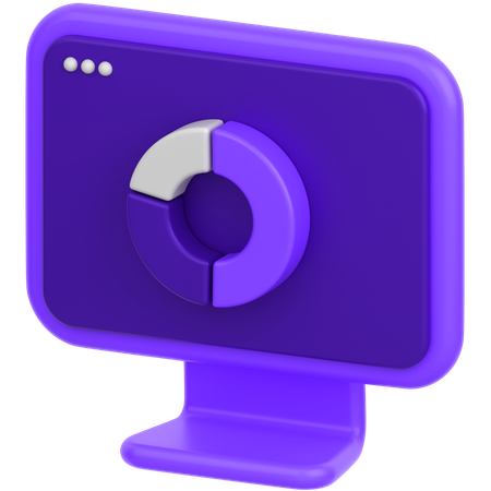 Gráfico de monitor  3D Icon