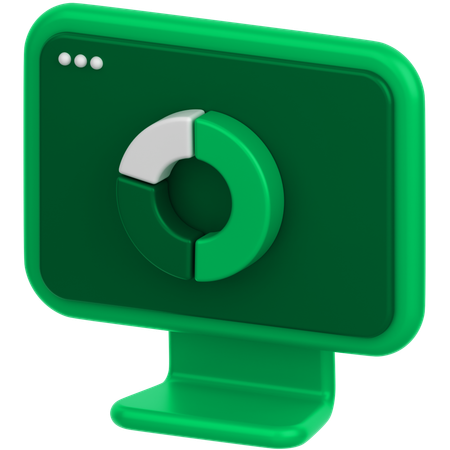 Gráfico de monitor  3D Icon