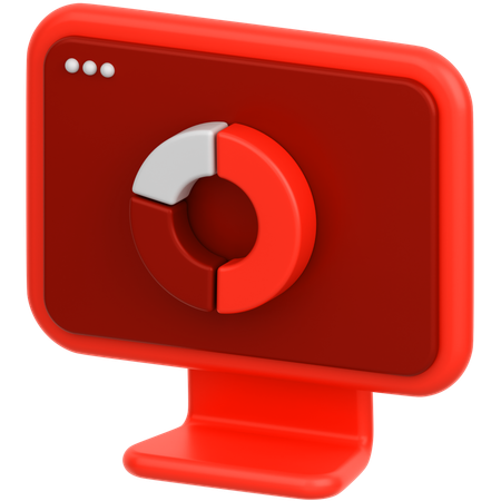 Gráfico de monitor  3D Icon