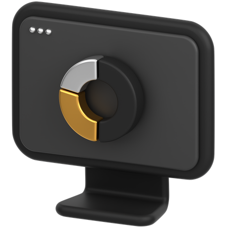 Gráfico de monitor  3D Icon