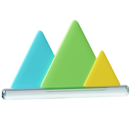 Gráfico de montanha  3D Icon