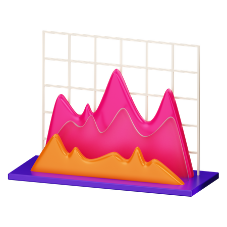 Gráfico de montanha  3D Icon