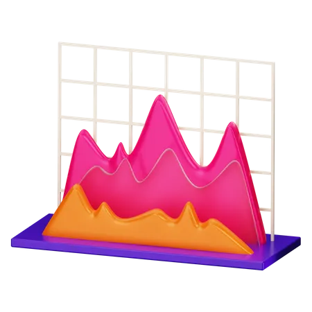 Gráfico de montanha  3D Icon