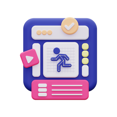Gráfico de movimento  3D Icon