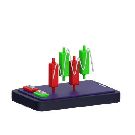 Gráfico de negociação  3D Icon