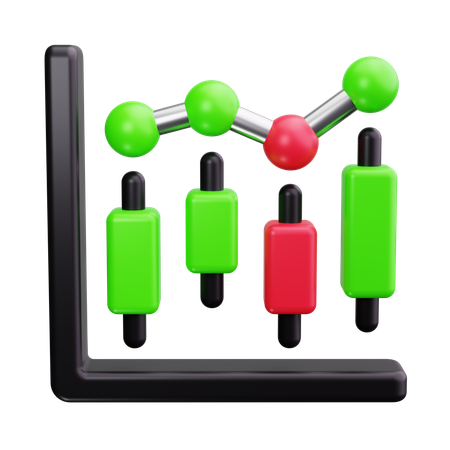 Gráfico de negociação  3D Icon