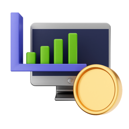 Gráfico de negociação  3D Icon