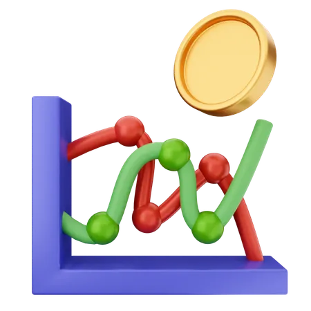 Gráfico de negociação  3D Icon