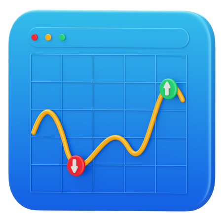 Gráfico de negociação  3D Icon