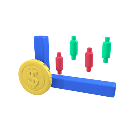 Gráfico de negociação  3D Illustration