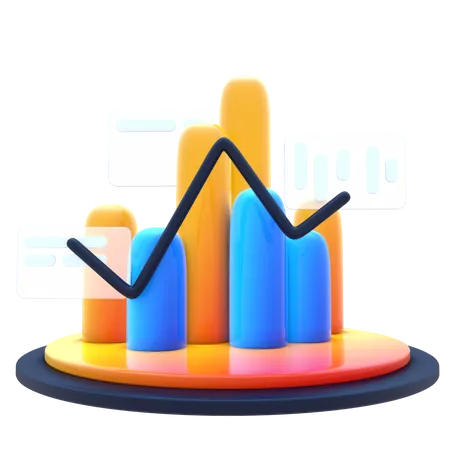 Gráfico de negociação  3D Icon