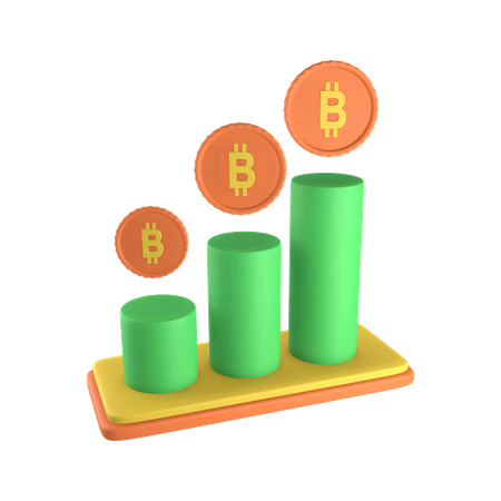 Gráfico de negociação de bitcoin  3D Icon
