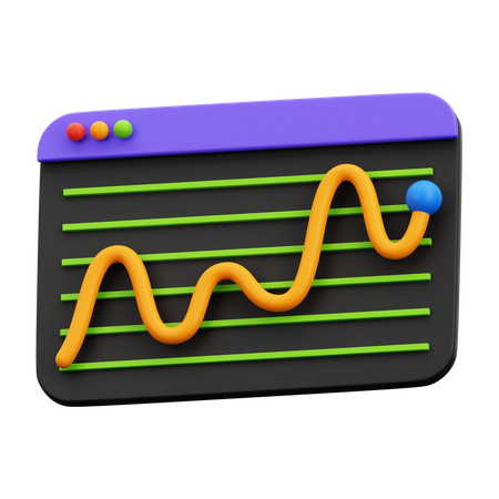 Gráfico de negociação de mercado  3D Icon