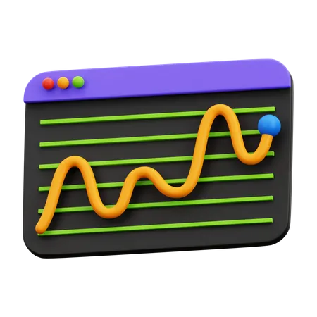 Gráfico de negociação de mercado  3D Icon