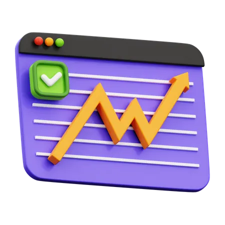 Gráfico de negociação de mercado  3D Icon