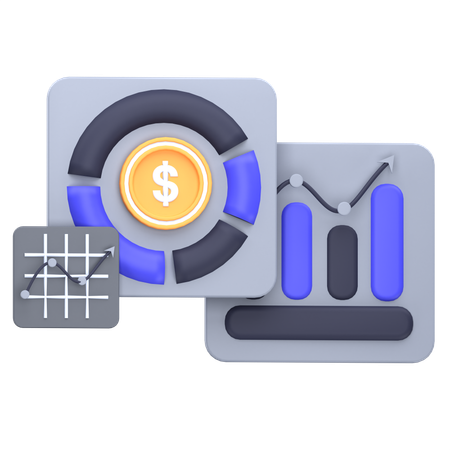 Gráfico de negocios  3D Icon