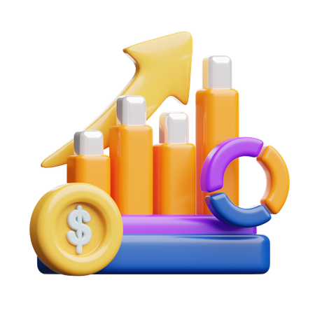 Gráfico de negócios  3D Icon