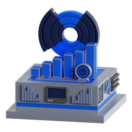 Gráfico de passos  3D Icon