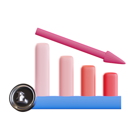 Gráfico de perda de litecoin  3D Icon