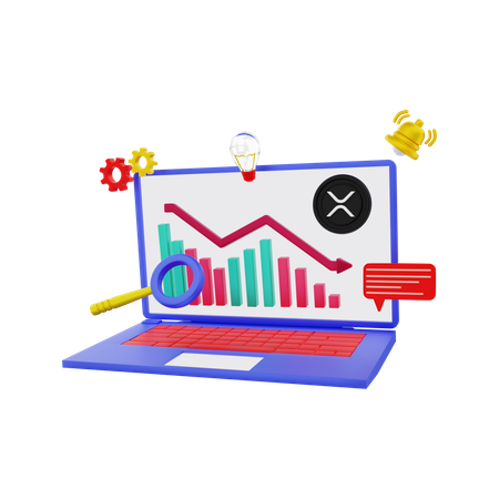 Gráfico de perda xrp  3D Illustration