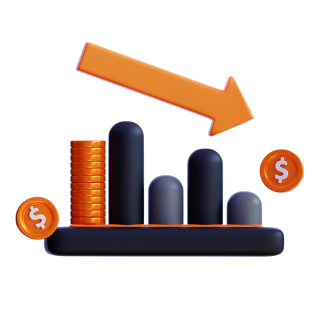 Gráfico de perdas financeiras  3D Icon