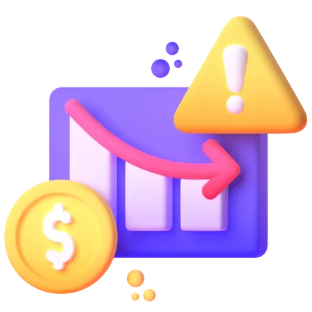 Gráfico de perdas financeiras  3D Icon